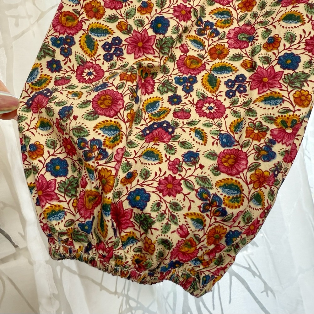 byTiMo cream pink floral print long sleeve button up poplin maxi dress - Picture 9 of 16